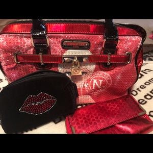 Nicole Lee satchel with matching wallet